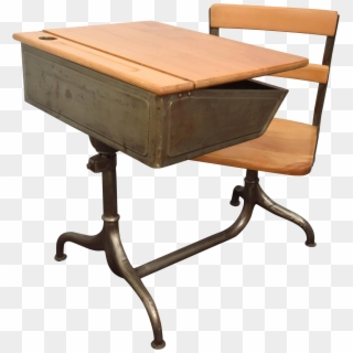 1950s Industrial Child's School Desk On Chairish - 1950s School Desk, HD Png Download