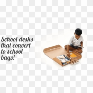 Helpdesk Is A Portable Desk And School Bag, Made Out - Sitting, HD Png Download