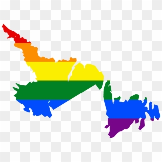 Newfoundland And Labrador Flag Map, HD Png Download