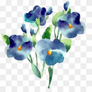 1024 X 1024 3 0 - Watercolour Flower Blue Png, Transparent Png