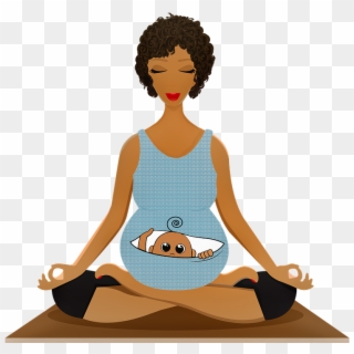 Pregnant Woman Yoga Twins Peek A Boo Twins Boy Twins - African American Woman Eating Illustrations, HD Png Download