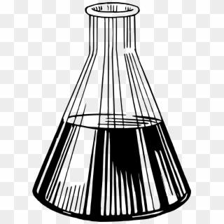 This Free Icons Png Design Of Flask 3 - Erlenmeyer Flask Black And White Drawing, Transparent Png