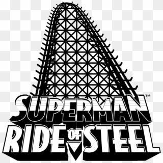 Superman Ride Of Steel Logo Black And White - Superman Ride Of Steel Logo, HD Png Download