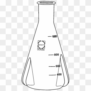 Ecolab Erlenmeyer Flask With Baffle, 1000 Ml, 2 Pcs/pack - Glass Bottle, HD Png Download