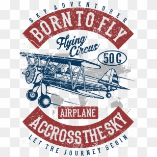 Biplane On Sky - Label, HD Png Download