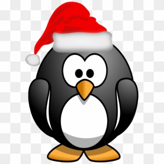 Christmas Penguin Clipart Black And White - Penguin Waving Clipart, HD Png Download