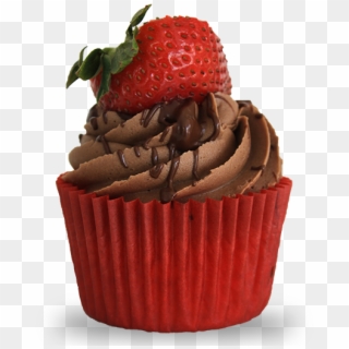 Covered-strawberry Cupcake - Cupcake, HD Png Download