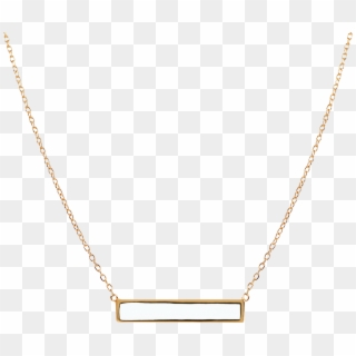 White Block Bar Necklace - Chain, HD Png Download