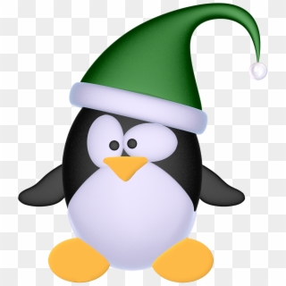 Penguin Illustration, Green Hats, Fauna, Linux, Christmas - Penguin With Green Hat Clipart, HD Png Download