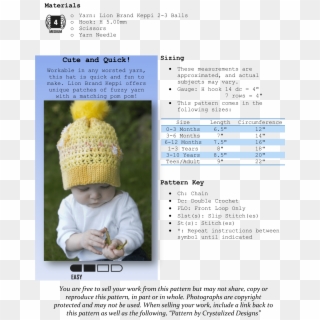 Brennan Beanie Free Crochet Pattern By Crystalized, HD Png Download