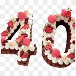 Food - Number 40 Cake With Fruits, HD Png Download