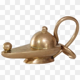 Genie Lamp Charm Pendant - Brass, HD Png Download