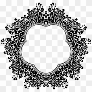 Circle Ornament Floral Design Decorative Arts - Clipart Flowers Design Black And White, HD Png Download