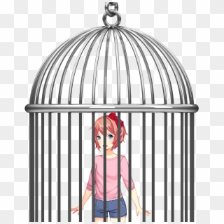 Ddlc - Girl In Cage Cartoon, HD Png Download
