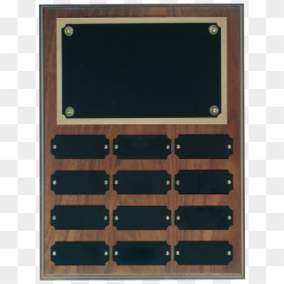 Genuine Walnut Step Edge Perpetual Plaque With 12 Plates - Plaques With Plates, HD Png Download