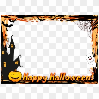 Frame Photo Frame Halloween Pumpkin Ghost - Moldura Png Halloween, Transparent Png