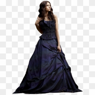 Elena Gilbert Png - Long Black Gothic Prom Dress, Transparent Png