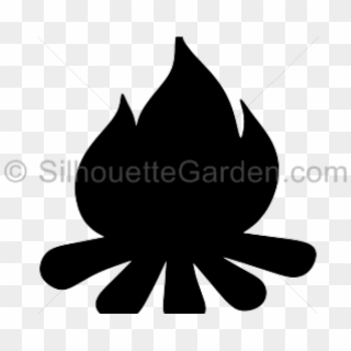 Camp Fire Clipart Svg - Silhouette Campfire Clipart, HD Png Download
