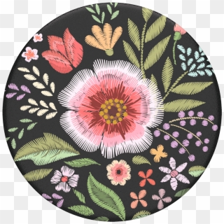 Flower Flair, Popsockets - Embroidery Print Floral, HD Png Download
