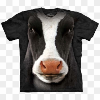 Black Cow Face - Black Cow T Shirt, HD Png Download