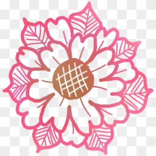 #mandala #flower #floral #doodle #pink #free #freetouse - Floral Design, HD Png Download