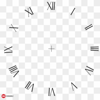 Digital Clock Numbers Png 6 - Roman Numerals, Transparent Png