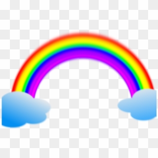 Cartoon Rainbow Images - Animated Rainbow With Clouds, HD Png Download