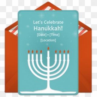 Free Hanukkah Invitation With A Beautiful Menorah Design - Storybook First Birthday Invitation, HD Png Download