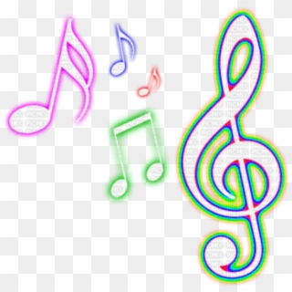Neon Notes Png - Colorful Music Note Png, Transparent Png