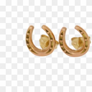 9ct Rose Gold Horse Shoe Earrings - Earrings, HD Png Download