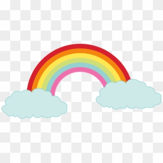 Cute Rainbow With Clouds, HD Png Download