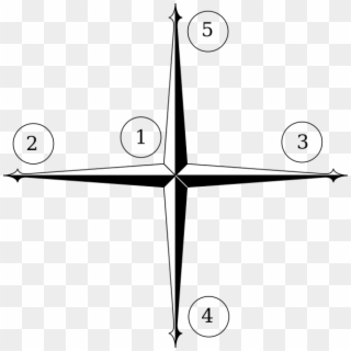 Star Symbol Spread Clip Art - Black And White 16 Point Compass Blank, HD Png Download
