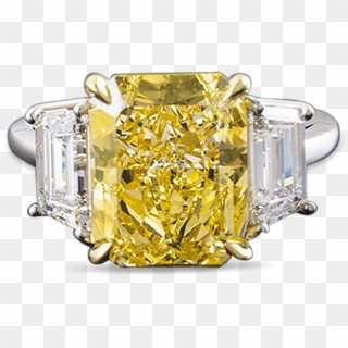 Fancy Yellow Diamond Ring, - Yellow Diamond Ring Png, Transparent Png