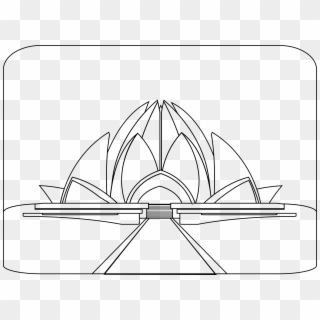 New Delhi's Lotus Temple Vector - Lotus Temple Clipart, HD Png Download