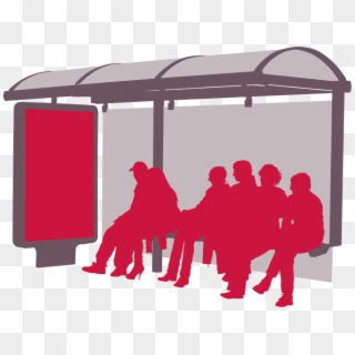 Bus Stop Silhouette Png, Transparent Png