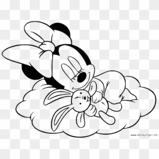 Baby Minnie Coloring Page , Png Download - Baby Minnie Mouse Sleeping, Transparent Png