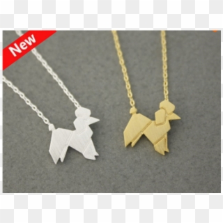 Origami Poodle Necklace Poodle Origami - Pendant, HD Png Download