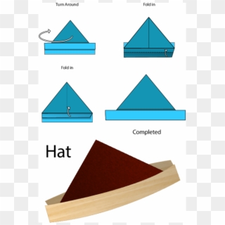 Simple Origami Hat Easy Origami Instructions How To - Easy Origami Instructions Hat, HD Png Download