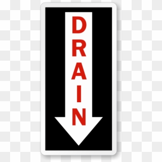 Drain Direction Down Arrow Label - Graphic Design, HD Png Download