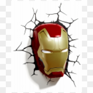 3d Light Iron Man Helmet - 3d Luminária Homem De Ferro, HD Png Download