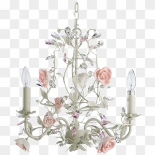 Crystal Candles Ceramic Flower Style Chandelier - Chandelier, HD Png Download
