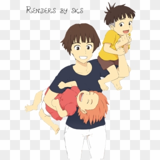 Render Studio Ghibli - Ponyo Sosuke Fan Art, HD Png Download