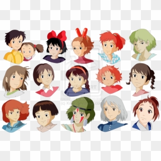 Girls Studio Ghibli By Krosi Female Characters Anime - Studio Ghibli Filmes, HD Png Download