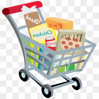 Full Grocery Cart Clipart Shopping Cart - Transparent Grocery Basket Clipart, HD Png Download