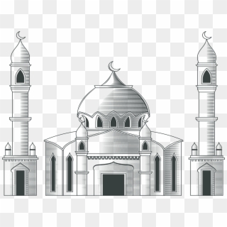 Church Vector Islamic Building - Muslim Church Black And White, HD Png Download