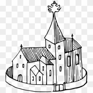 Building Christian Church House Religion Sketch - Gambar Sketsa Gereja Kristen, HD Png Download