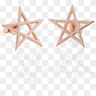 Pentagram Stud Earrings 20mm - Triangle, HD Png Download