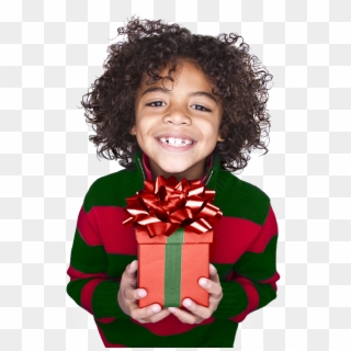 Shop With A Hero Starts In - Child Holding Present, HD Png Download