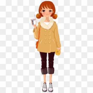 Character Little Girl Shopping Element Png And Psd - Cartoon, Transparent Png