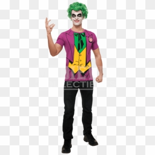 Adult Joker Pinstripe Suit T-shirt - Easy Marvel Halloween Costumes, HD Png Download